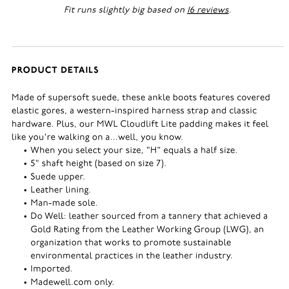 MADEWELL The Santiago Western Ankle Boot (W8.5) - Picture 3 of 7